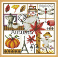Awesocrafts Cross Stitch Kits, Four Seasons of Autumn Easy Patterns Cross by Awesocrafts