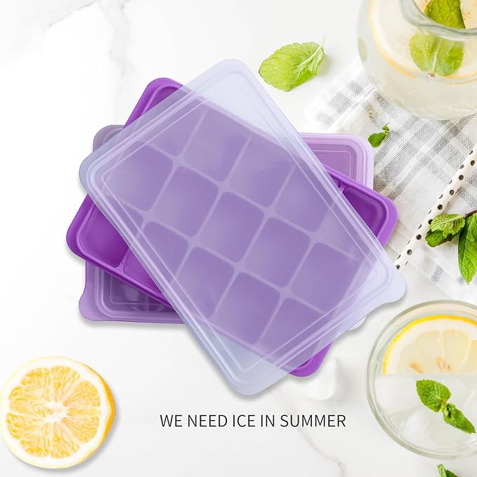 Tvmania Ice Cube Trays Set of 2, 15-Cube Silicone Molds - Image 2