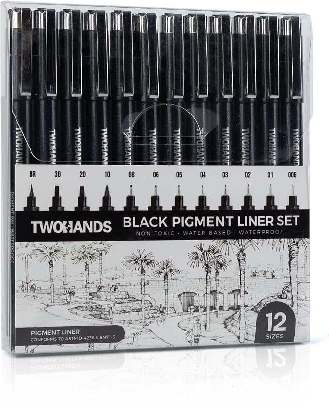 TWOHANDS Art Pens, Fineliner Ink Pens, Pigment Pen, Fine Point, Waterproof - Image 7