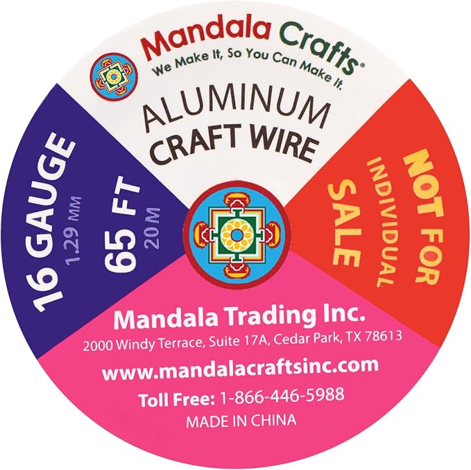Mandala Crafts 16 GA Gray Copper Red Assorted Anodized Aluminum Craft Wire | - Image 3