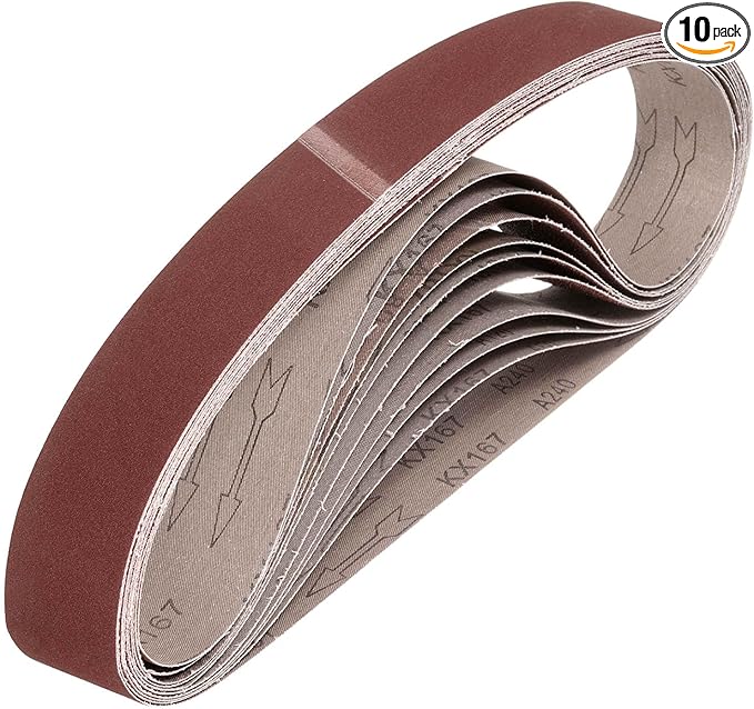 HARFINGTON 1-1/2 x 30 Inch Sanding Belts, 10 Pcs 240 Grits Aluminum Oxide Abrasive Belt Sander File Belt for Woodworking, Metal Polishing, Knife Sharpener
