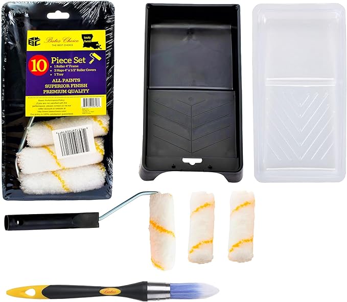Bates- 4-Inch Paint Roller Kit, Roller Set by BatesChoice