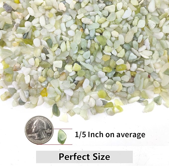 YISZM 10LB Succulent and Cactus Pebbles, 1/5 Inch Jade Natural Decorative - Image 2