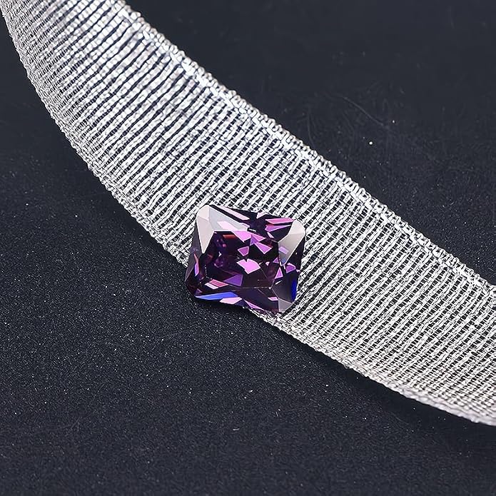 4Pcs Rectangle Shape Cut Sri-Lanka Purple Sapphire Rectangle Cut Gemstone 10 x - Image 2
