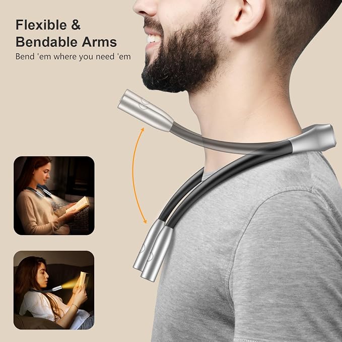 Gritin Book Light, Eye Caring 3 Colors & Dimmable Brightness Reading Light | - Image 4