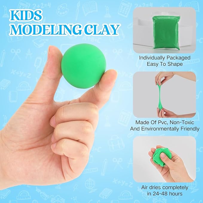 Black Air Dry Clay Wolwefa 72 Packs Air Dry Foam Clay, Moldable Super Light - Image 3