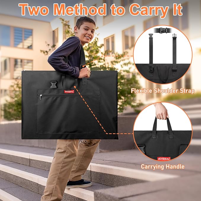 GOTIDEAL Light Weight Art Portfolio Bag, 18x24 Inches Waterproof Art Portfolio - Image 6