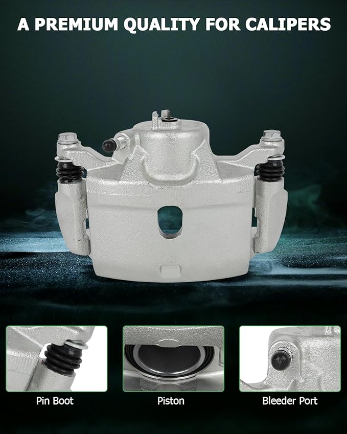 SCITOO Front Brake Caliper With Bracket 19B2661, 19B2660 Compatible For Acura ILX 2013-2015, For Honda Civic 2013-2021, For Honda CR-Z 2016, For Honda Fit 2013-2014, For Honda For Accord 2003-2017