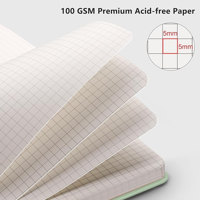 RETTACY Graph Grid Paper Notebook, 192 Pages, A5 Size | 5 Squares per Inch - Image 3