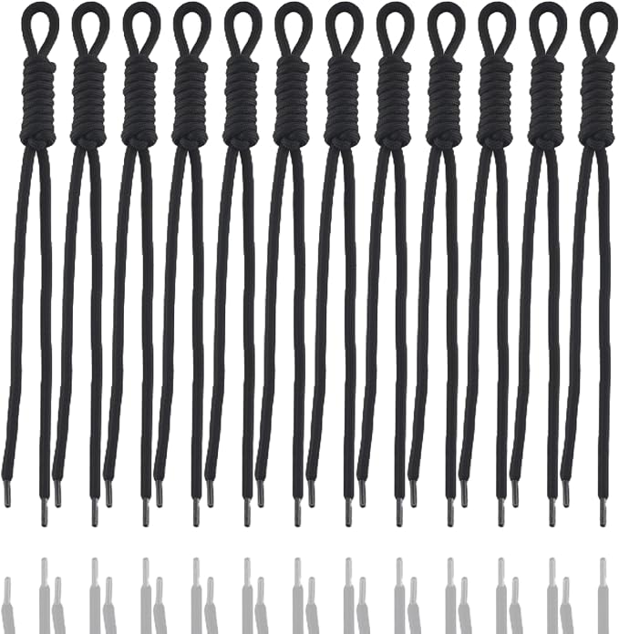KJML DIY Paracord Keychain 12pcs Paracord Rope Keychain Braided Cord Rope Bag by KJMLDIY