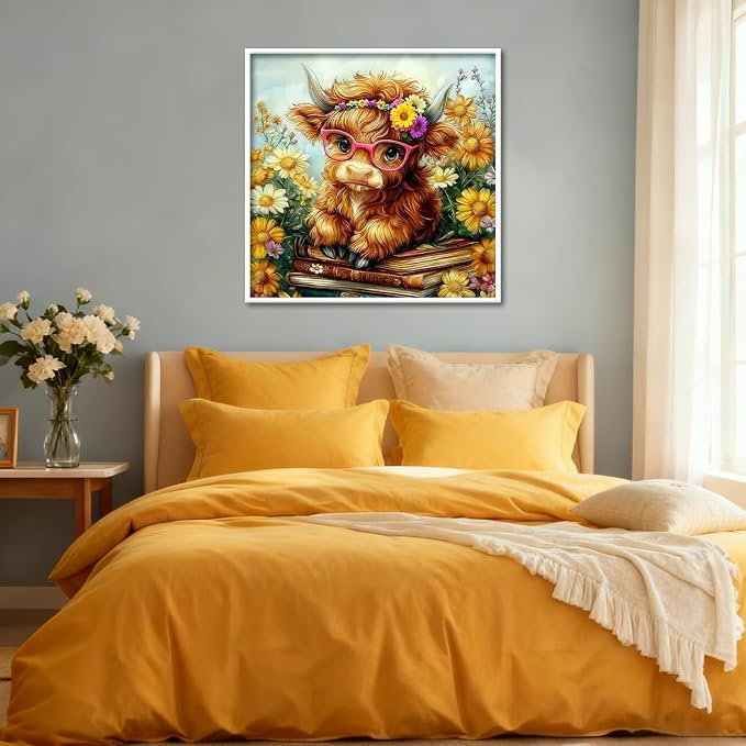 PHANTASYART Highland Cow Paint by Numbers Kit - Image 4