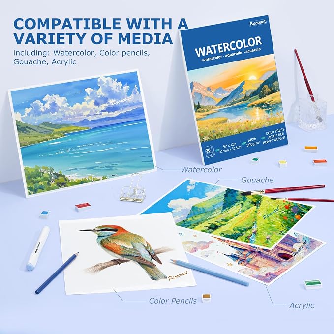 Pacocoast Watercolor Paper Pads, 20 Sheets. Perfect - Image 6