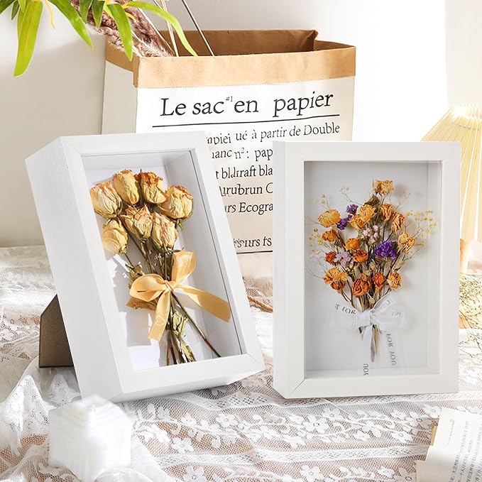Hacaroa 6 Pack 4 x 6 Inches Shadow Box Frame, Small Wood Frame Memory Display - Image 4