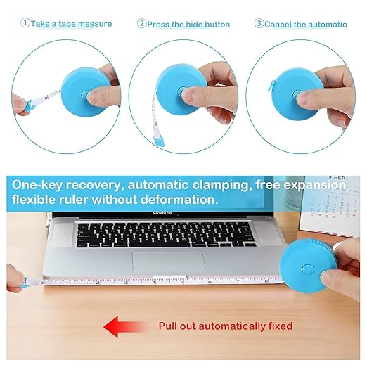 12 | 24 | 36 | 48 | 72 | 96 | 120 Pack Tape Measure,12 Colors Soft Retractable Measuring Tape 60-Inch/150cm, for Body Measuring Tailor Cloth Home Craft Measurements (12 Pack)