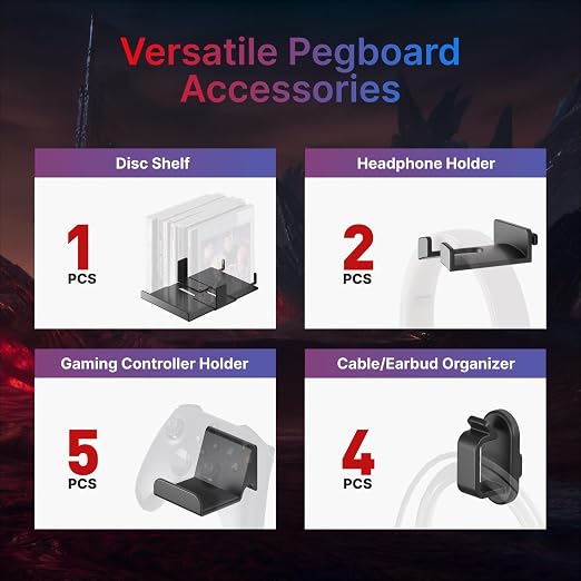 PEGZONE Controller and Headphone Holder Wall Mount, Controller Stand, Disc - Image 4