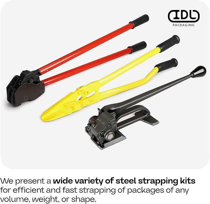 IDL Packaging H-305 Steel Strapping Cutter for 1 1/4" and 2" Straps Width and 0.05" Thickness – Heavy Duty Best in Class Tool with Even Longer Handles – Two-Hands Operation Tool