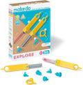 Makedo Explore | Upcycled Cardboard Construction Toolkit in Small Toolbox | by Makedo