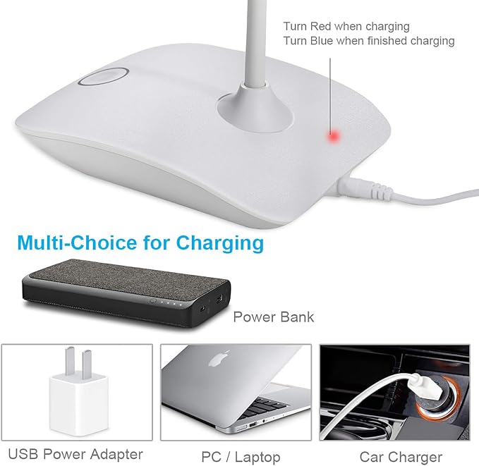 DEEPLITE LED Desk Lamp Small Battery Powered Lamp Cordless Rechargeable Table - Image 5