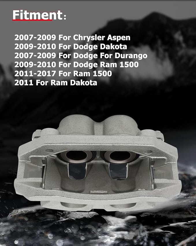 cciyu Front Brake Caliper w/Bracket 18B5054 For Dodge For Dakota/For Ram 1500,For Ram For 1500/For 1500 Classic(Only Fit Front Right); For Chrysler For Aspen,For Dodge For Durango(Only Fit Front Left)