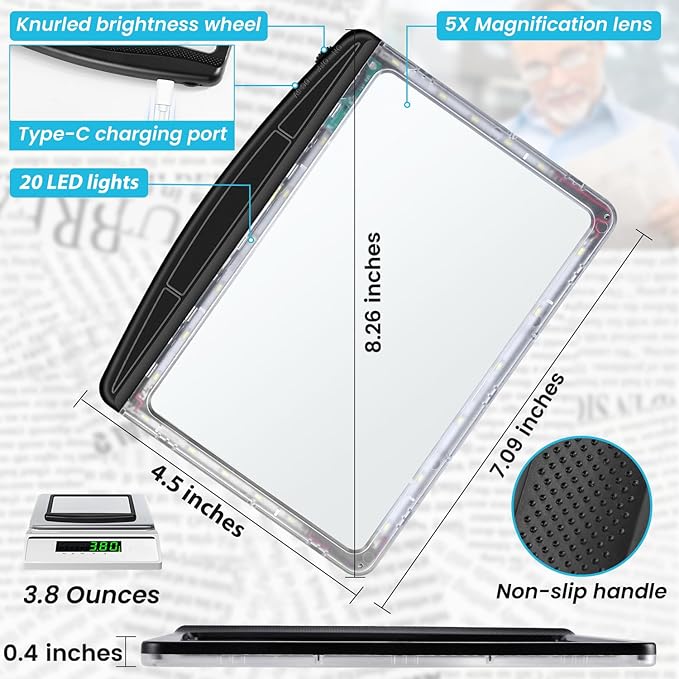 Rechargeable 5X Magnifying Glass - Image 6