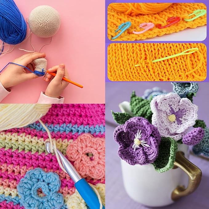 Coopay Crochet Kit for Beginners, Protable Bag, Acrylic Yarn for Crocheting - Image 6