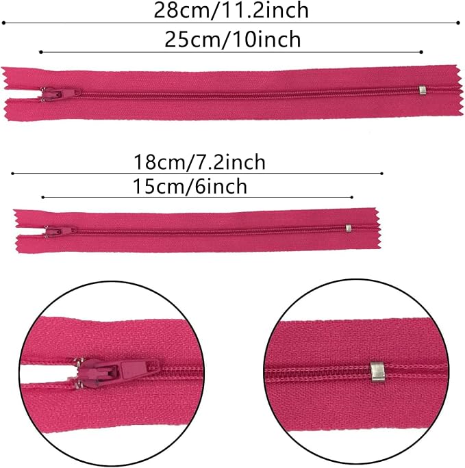 Zippers, DOITEM 48 pcs Zippers for Sewing 6 Inch 10 Inch Multicolor Nylon Coil - Image 3