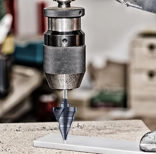 UPGRADE M35 Cobalt Step Drill Bit with Ultra TiAIN Coating, 1/4" - 1-3/8" Unibit Step Bit with Double Sprial Flute, 1/4" Hex Shank Drill Bit for Metal, Stainless Steel, Aluminum, Copper, Wood