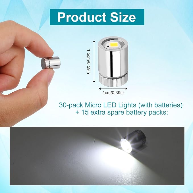 30pcs Micro Mini LED Lights, Cold White Small LED Lights - Image 2
