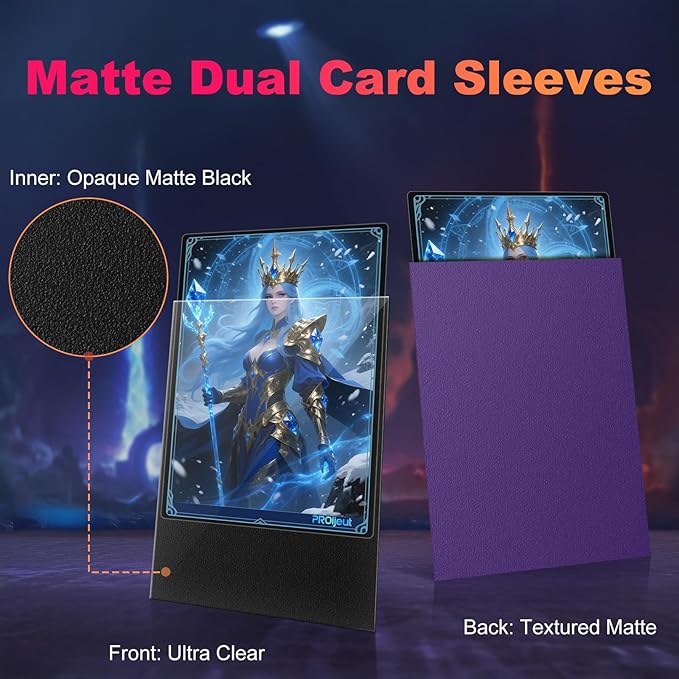 200 Pack Card Sleeves, Matte Dual Trading Card Sleeves - Image 2
