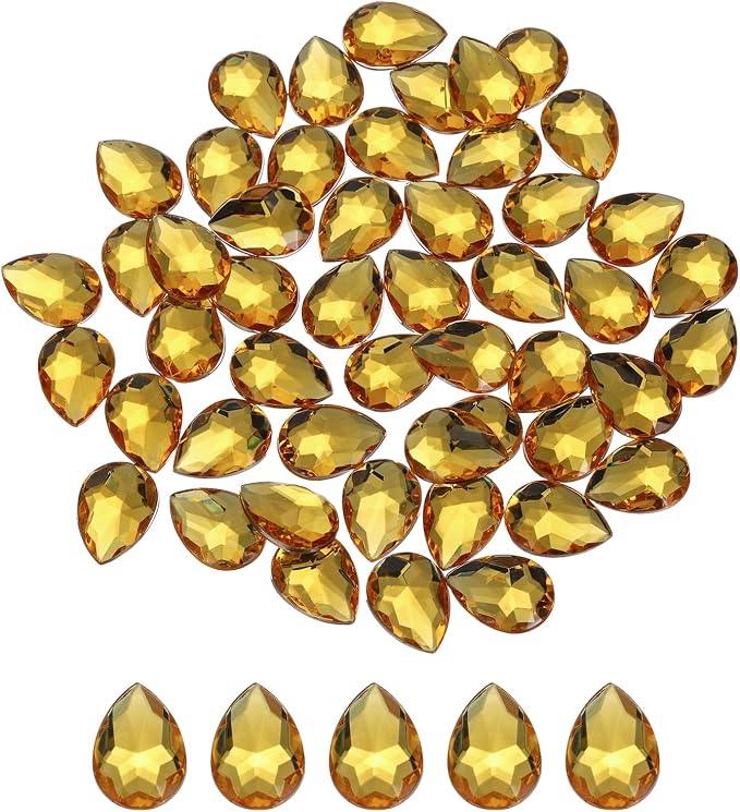 MECCANIXITY 50PCS Flat Back Acrylic Teardrop Gems 13x18mm Artificial Rhinestones by MECCANIXITY