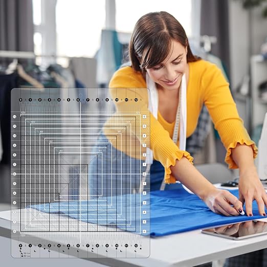 Quilting Ruler, 14.5 * 17.75", Slotted Patchwork Ruler & Template, Non-Slip - Image 5