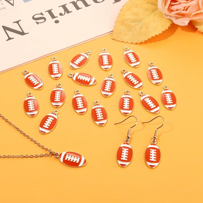 20PCS Sports Charms Enamel Basketball Baseball Pendant Charms - Image 3