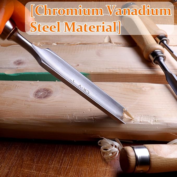 Atoplee Wood Carving Gouge Chrome Vanadium Steel Semi-Circular Carpenter Woodworking Chisel (18mm(3/4"))