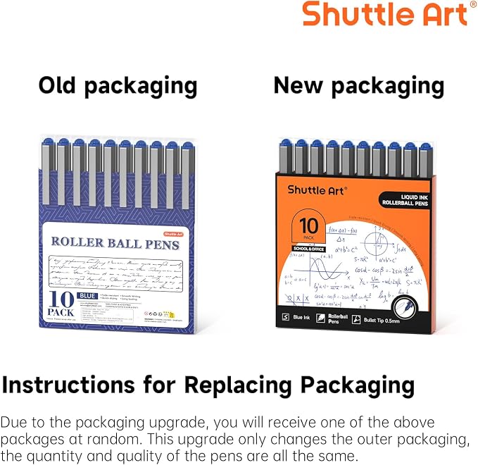 Shuttle Art Rollerball Pens, 10 Pack Blue Liquid Ink Pens, 0.5mm Extra Fine - Image 8