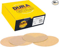 Dura-Gold Premium 150 Grit 6" Gold Sandpaper Discs, No Hole Pattern Dustless, Box of 50, Hook & Loop Backing for DA Sander, Finishing Coarse Sanding Abrasive Automotive Paint, Woodworking Wood, Metal