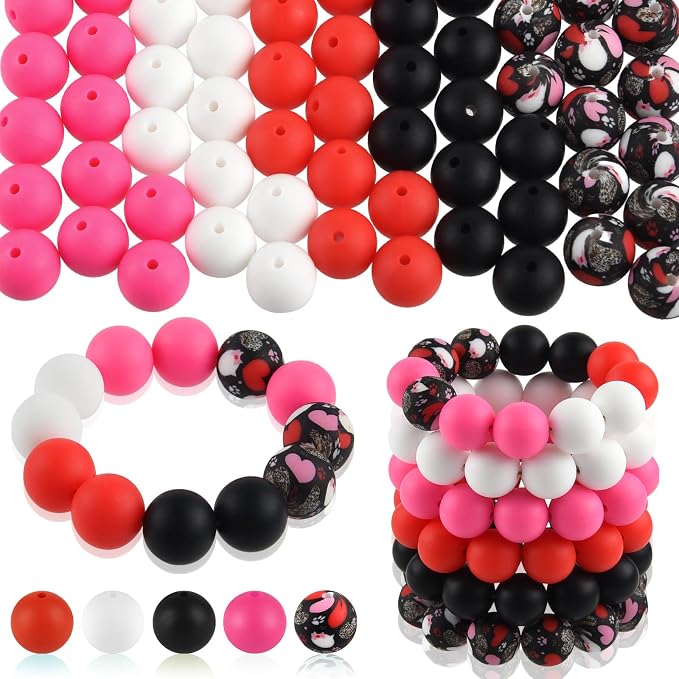 ASTARON 100 Pcs 15mm Silicone Beads by ASTARON