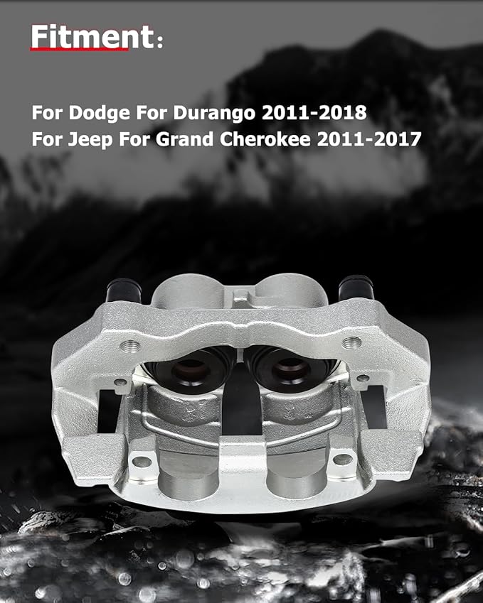 cciyu Front Left & Right Brake Calipers Assembly w/Bracket 18B5297 18B5296 2011 2012 2013 2014 2015 2016 2017 2018 For Dodge For Durango,2011 2012 2013 2014 2015 2016 2017 For Jeep For Grand Cherokee