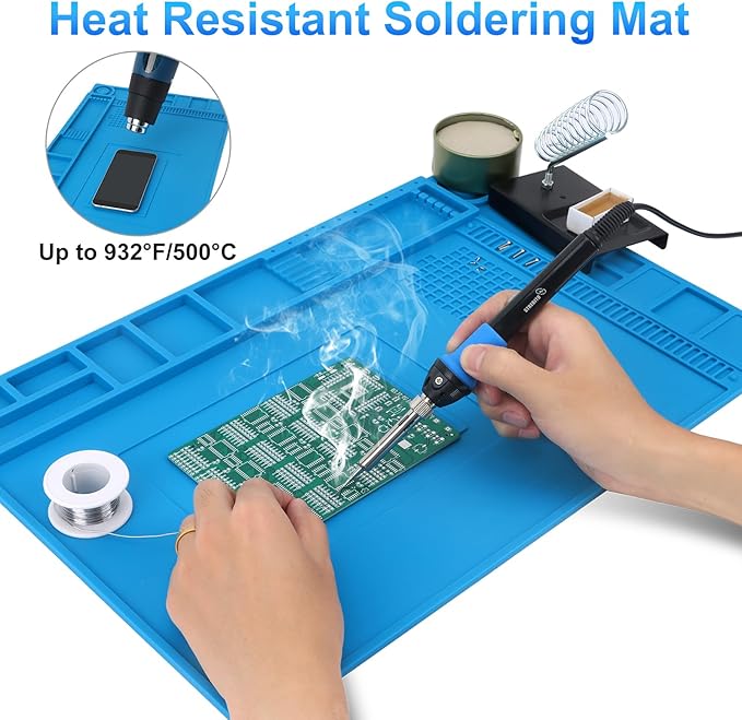 STREBITO Silicone Soldering Mat Electronics Mat, Solder Pad Heat Resistant 932°F - Image 3