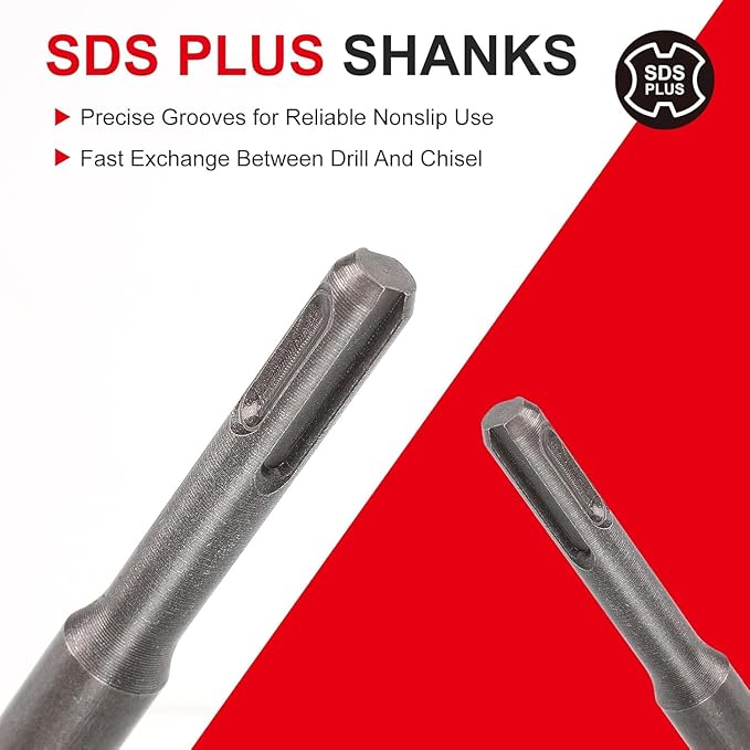 SDS Plus Chisel, 3-inch Wide Cranked Angled Bent Tile Removal Chisel for Concrete, Home Improvement, Floor and Wall Grooving, Compatible with SDS-Plus Tools (3”X10”)