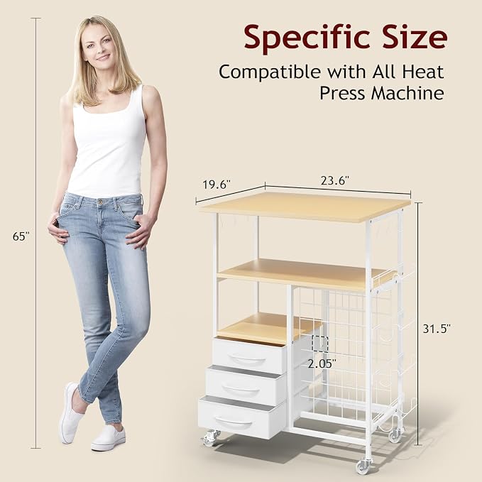 Homsorout Movable Heat Press Table - Image 6