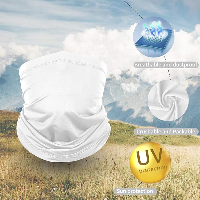 Achiou Cooling Neck Gaiter Face Cover Scarf, UV Protection Mask for Men and Women,Soft Windproof, Hiking Cycling Running