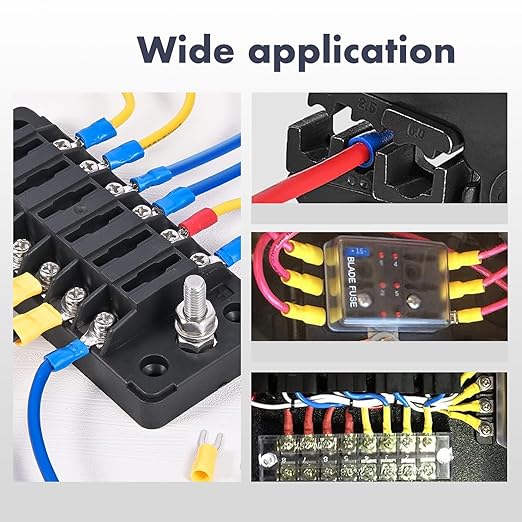 Chanzon Insulated Wire Connector (Butt Spade Fork Ring) Crimp Terminal Splice, Male & Female Quick Disconnect Kit Solderless Assorted Electrical Crimping Tools(420pcs)