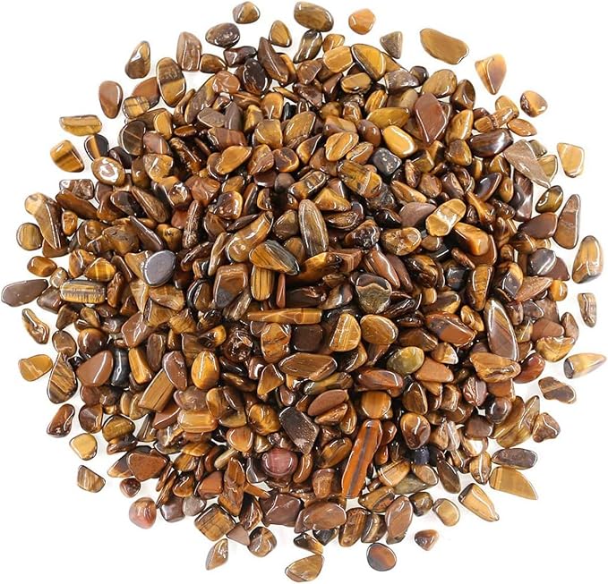 WAYBER Decorative Rocks, 2 Lbs/920g Tiger's Eye Stones Irregular Gem Pebbles by WAYBER