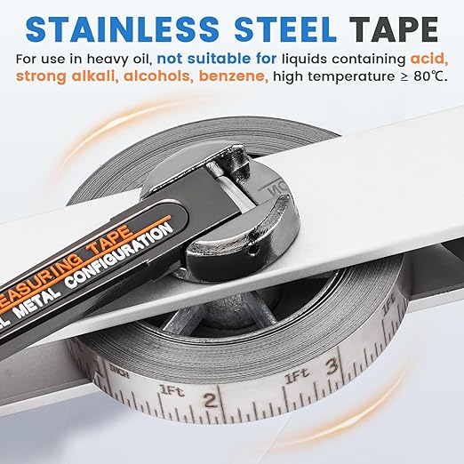 YJINGRUI 66ft/20M Oil Tank Gauging Tapes, Explosion Proof, Stainless Steel Oil Gauging Tape with 350g Brass Plumb Bob,Straight Handle
