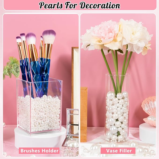 660PCS 10mm Pearls for Crafting, Ivory No Hole Beads for Centerpieces Vases - Image 4