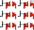 Pipe Clamps 3/4 inch 6 Pack Pipe Clamp with Unique Foot Ideal for Carpentry, Home Improvement, and DIY Projects Wood Gluing Clamps (Red, 3/4 IN)