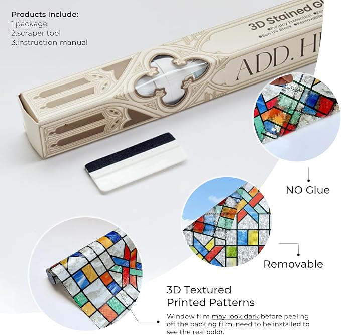 3D Stained Glass Window Film, Decorative Window Privacy Film - Image 4