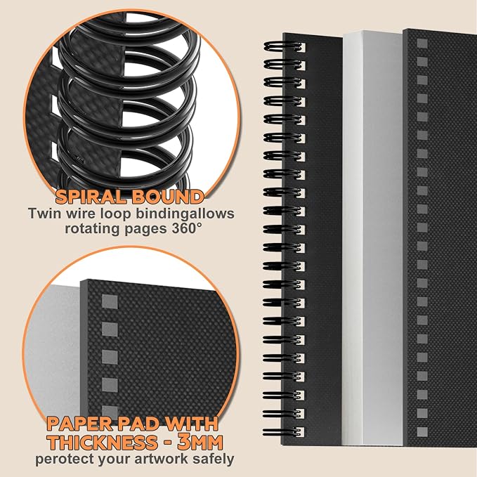 9" x 11" Sketch Book，1 Pack 80-Sheets，Double-Sided Hardbound Sketchbook - Image 2