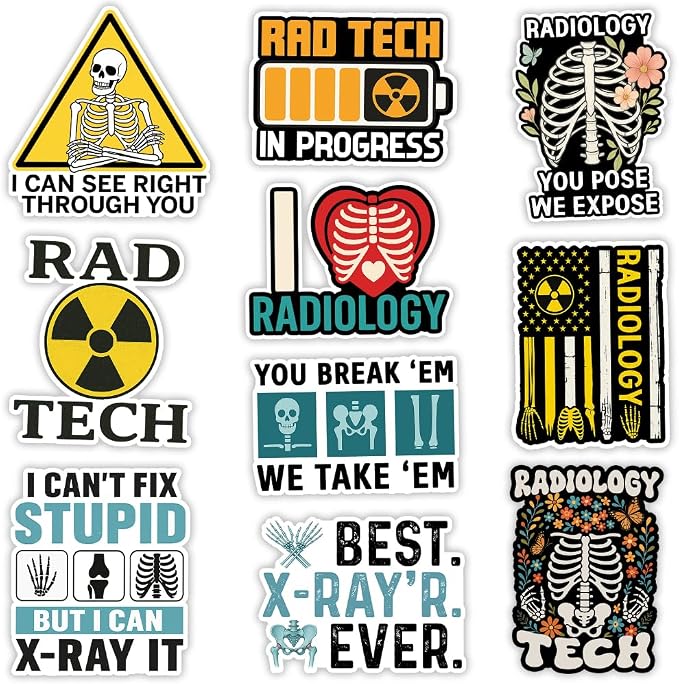 MAIANEY Funny Radiology Stickers Pack 10 Waterproof Vinyl Decals by Maianey