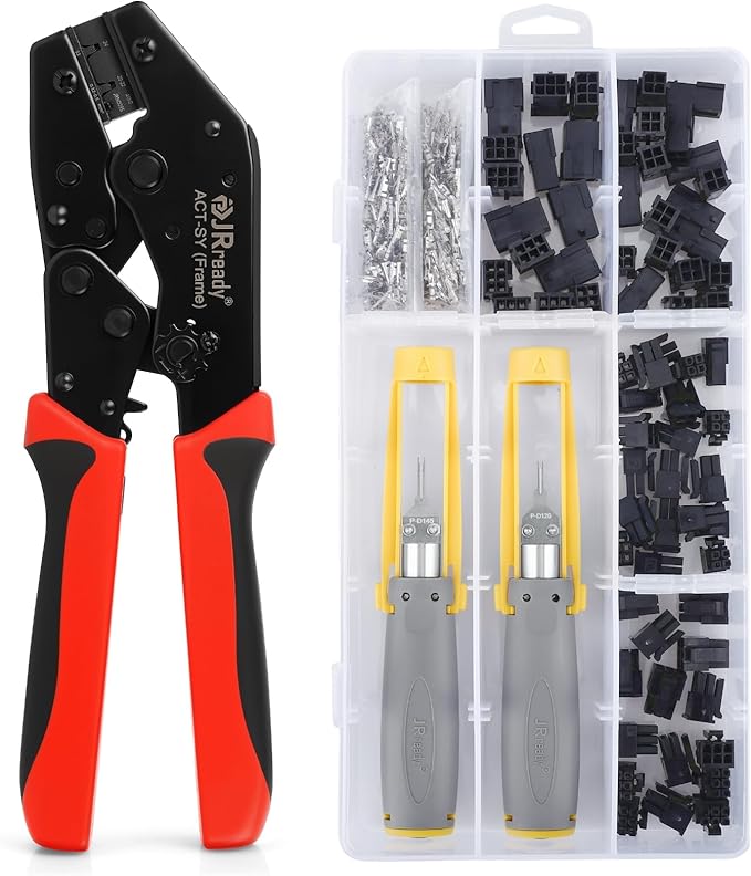JRready ST6544 Micro-fit 3.0 4pin 6pin Connector Kit Crimper Pin Removal Tool Electrical Power Wire Crimps Contact 20-24AWG Standard Molex 3.0mm Pitch Connectors